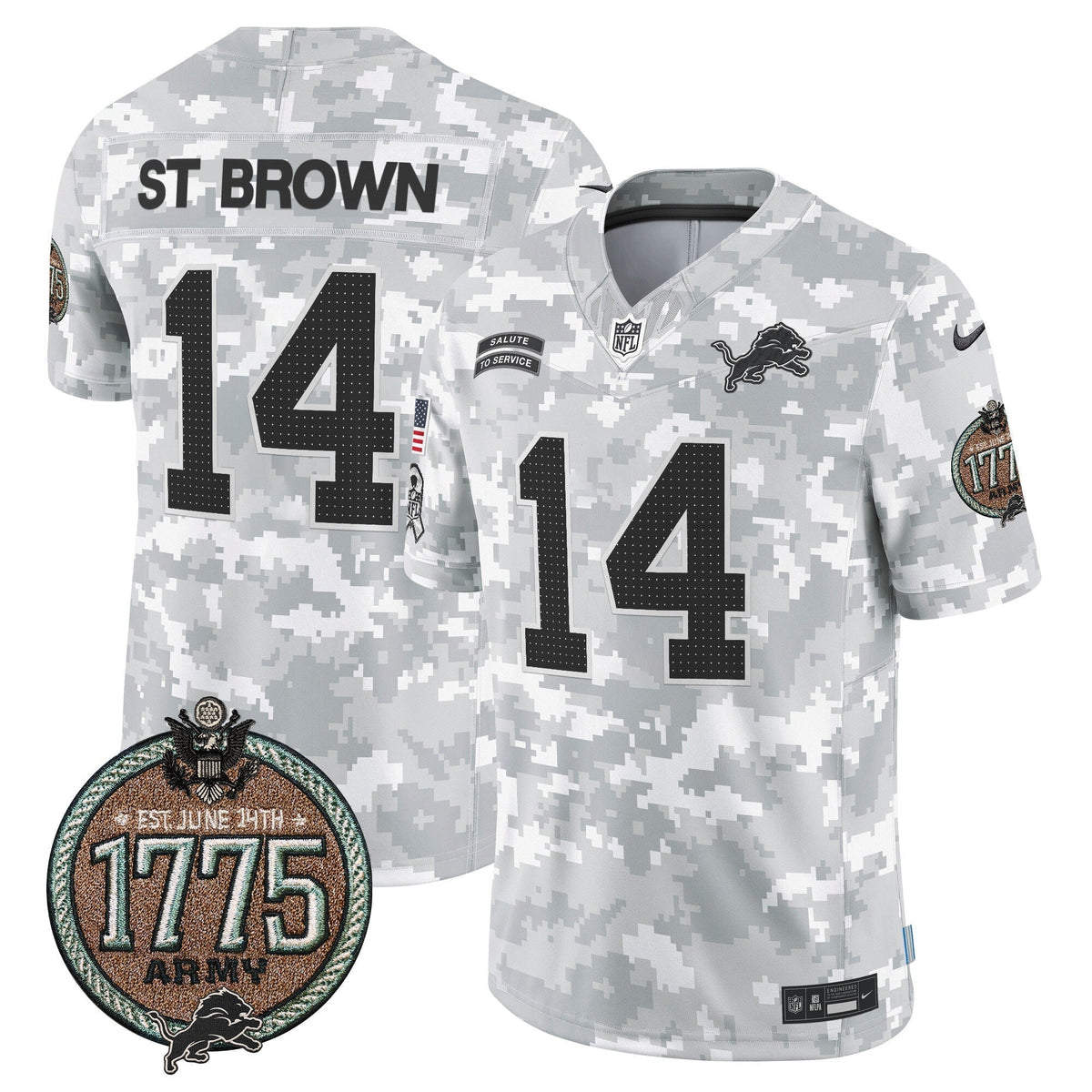 DET 2024 Salute to Service Establishment Year Patch Vapor Limited Jersey - Stitched