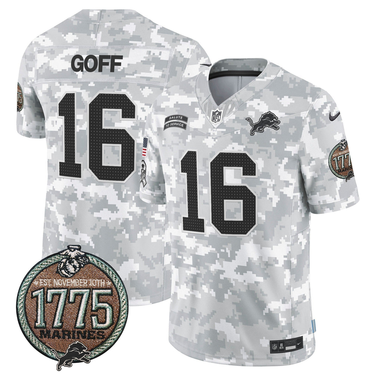 DET 2024 Salute to Service Establishment Year Patch Vapor Limited Jersey - Stitched
