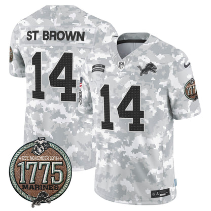 DET 2024 Salute to Service Establishment Year Patch Vapor Limited Jersey - Stitched