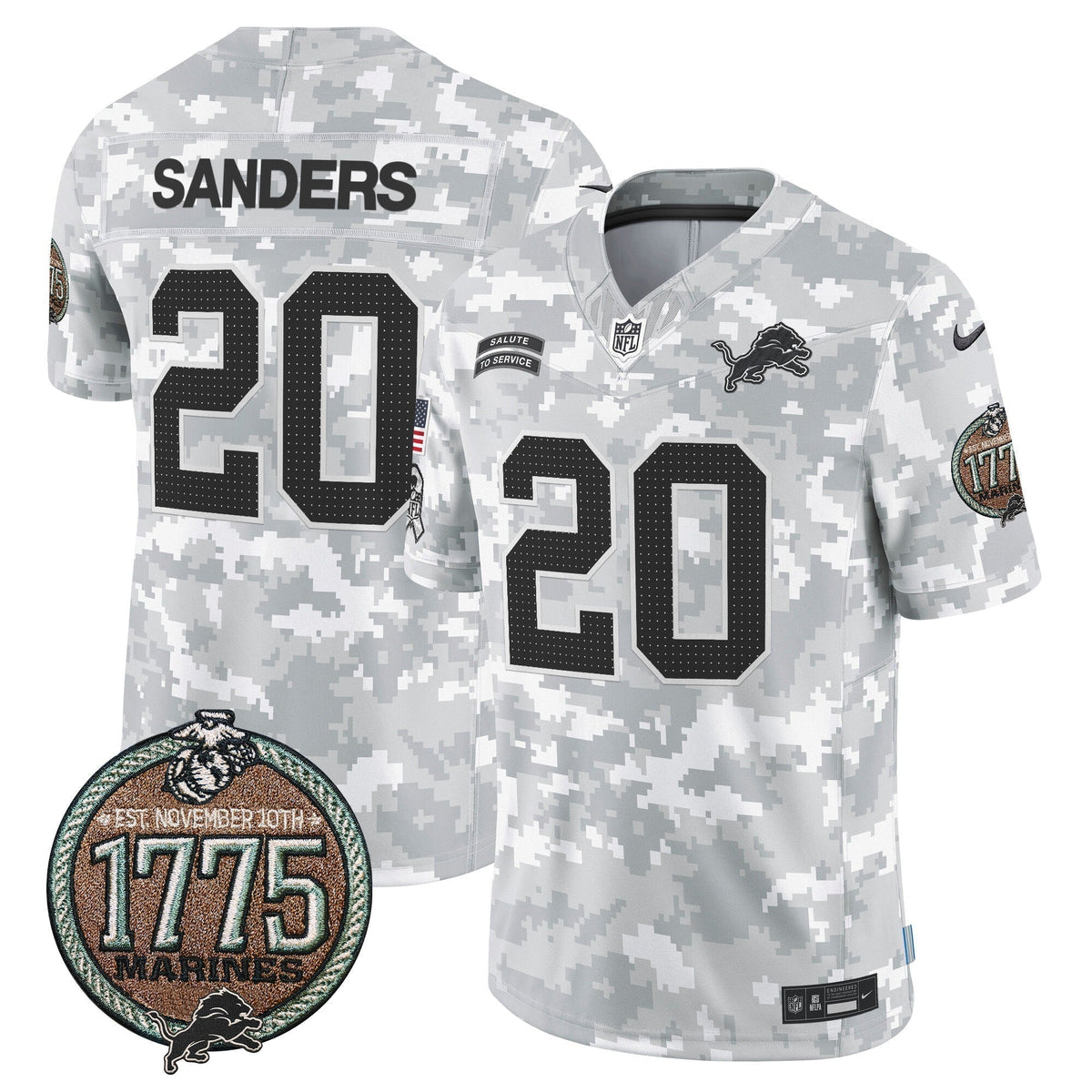 DET 2024 Salute to Service Establishment Year Patch Vapor Limited Jersey - Stitched