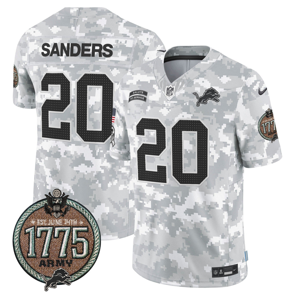 DET 2024 Salute to Service Establishment Year Patch Vapor Limited Jersey - Stitched