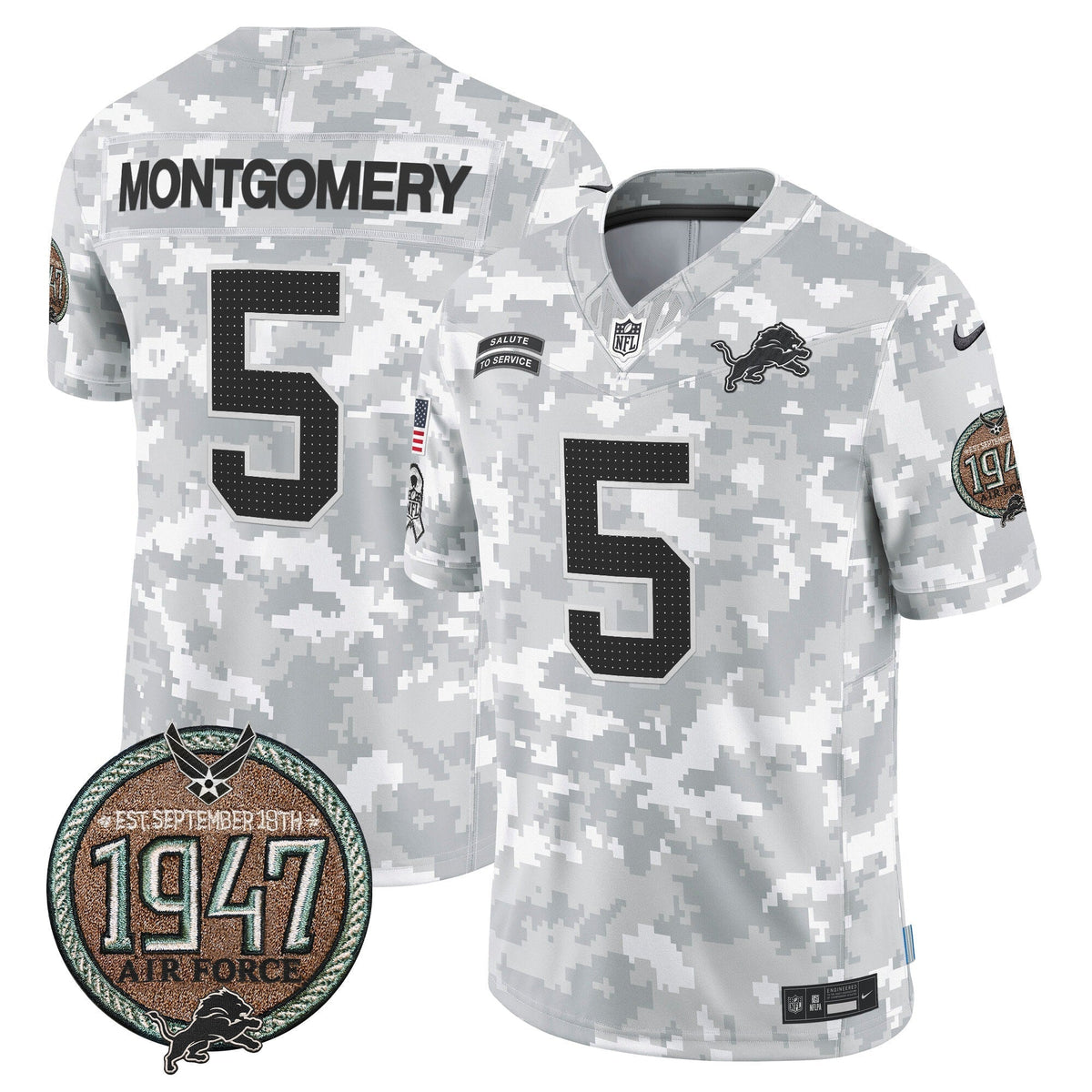 DET 2024 Salute to Service Establishment Year Patch Vapor Limited Jersey - Stitched