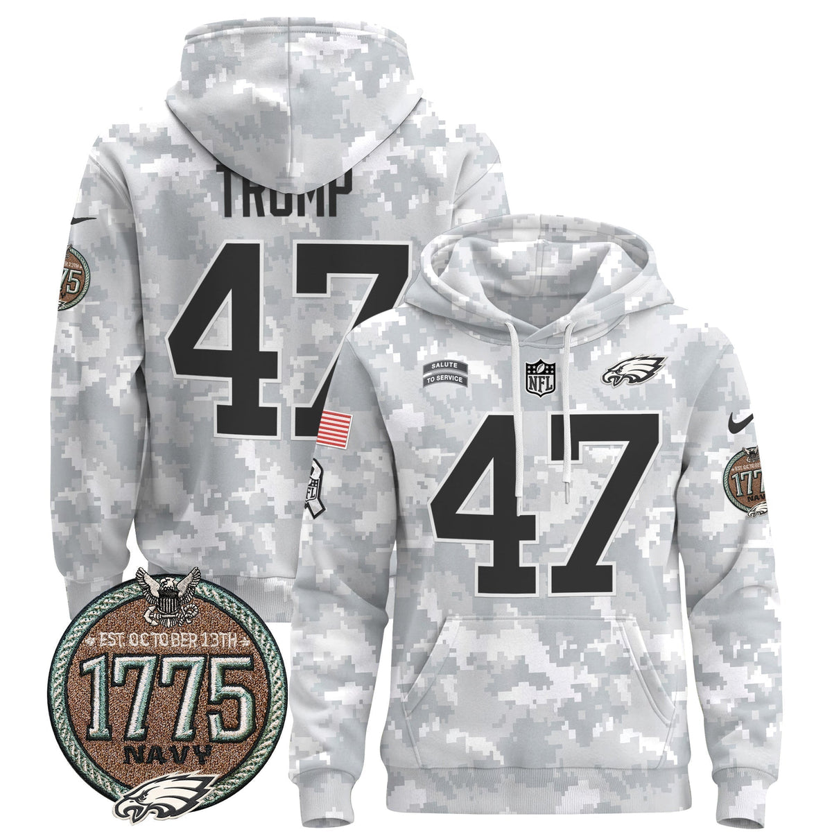 PHI 2024 Salute to Service Establishment Year Patch Pullover Hoodie