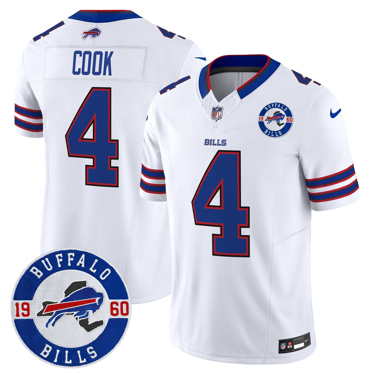 Men's Buffalo Bills 2024 Vapor Limited Jersey - Est. 1960 Patch - All Stitched