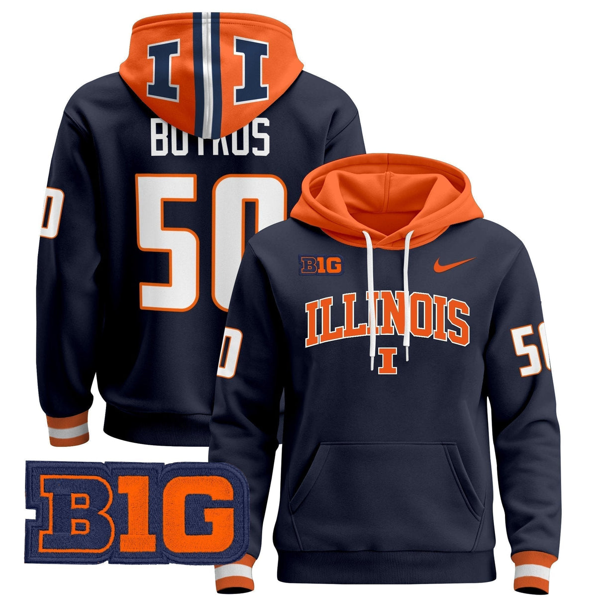 Men's Illinois Fighting Illini 2025 Pullover Hoodie V2 - All Stitched