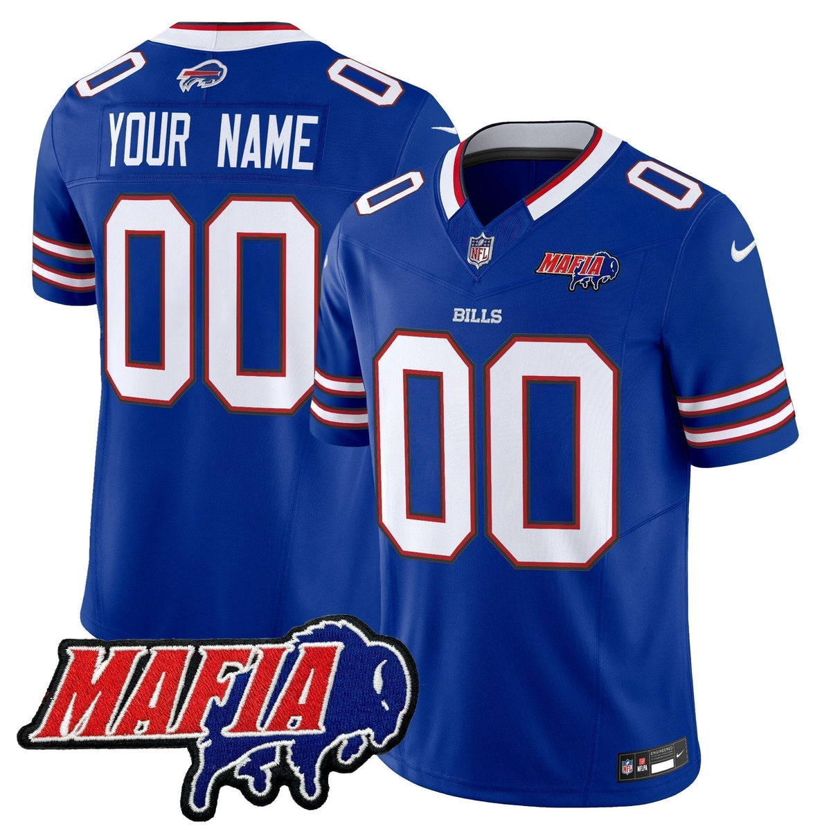 BUF 2025 Bills Mafia Patch Vapor Limited Custom Jersey - Stitched