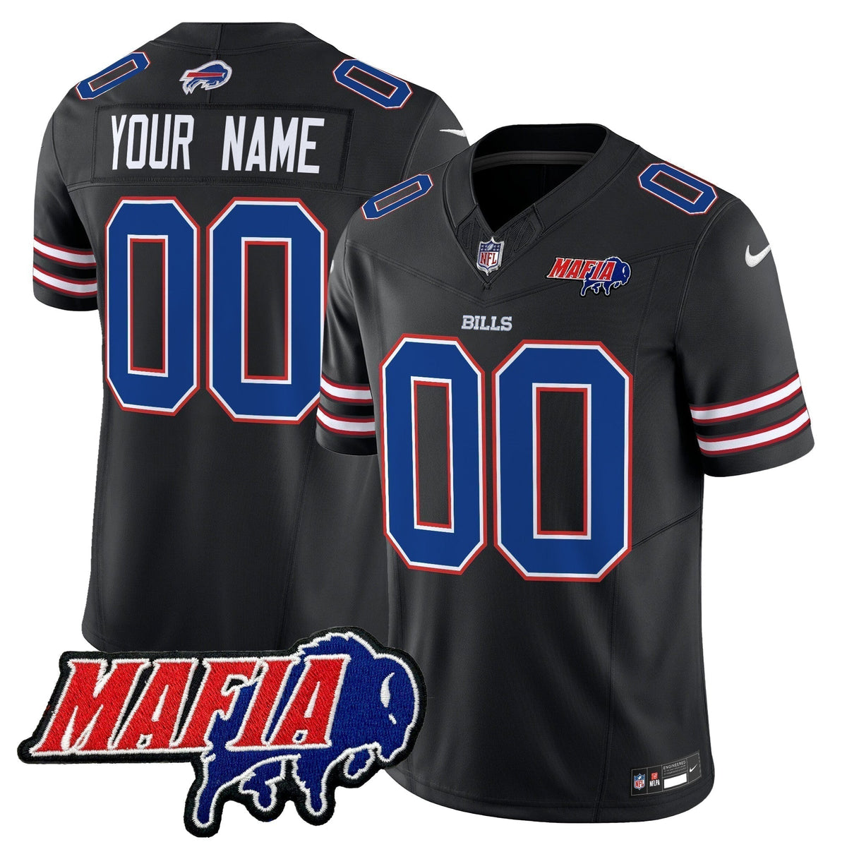 BUF 2025 Bills Mafia Patch Vapor Limited Custom Jersey - Stitched