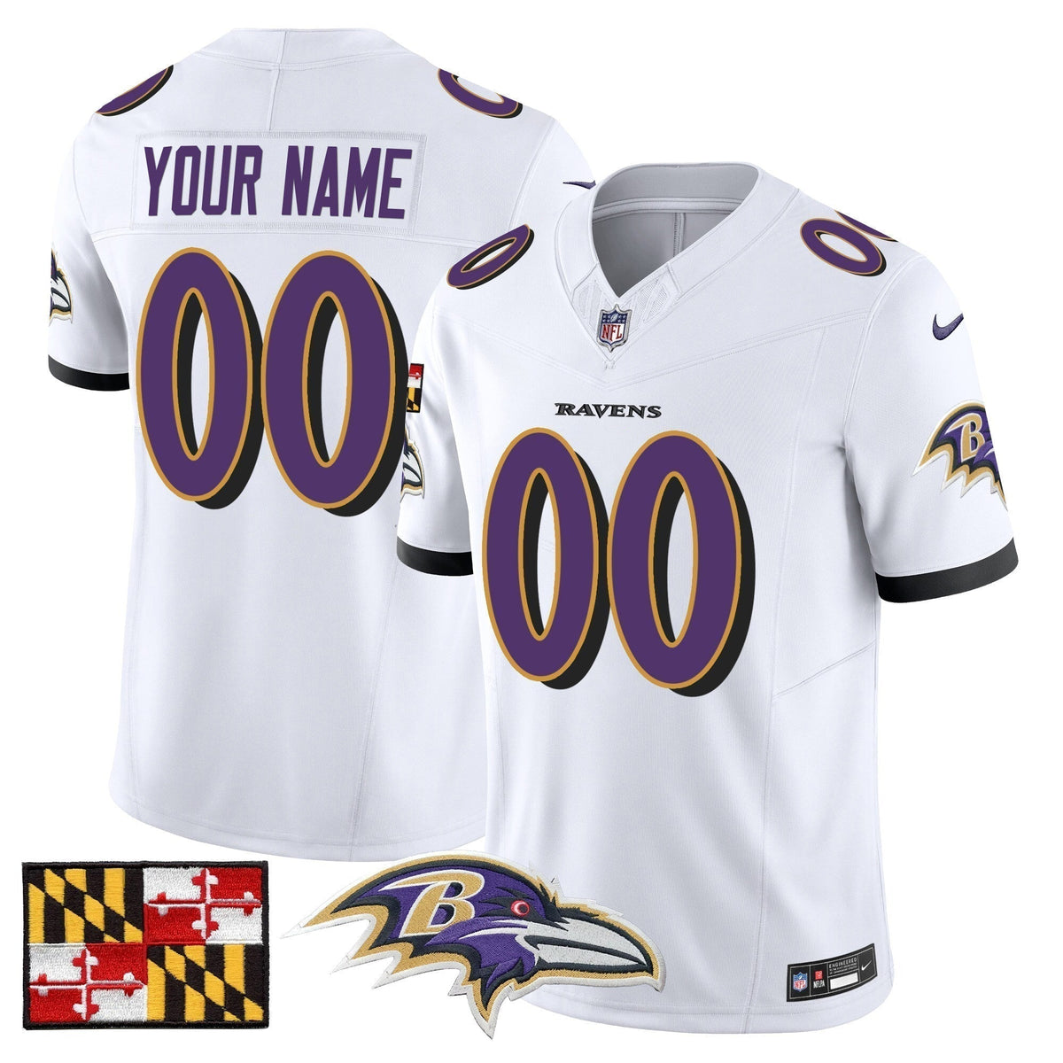 BAL 2024 Maryland Flag Vapor Limited Custom Jersey - Stitched