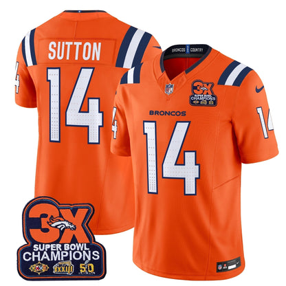 DEN 3-Time Champions Patch Vapor Limited Jersey V2 - Stitched
