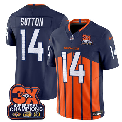 DEN 3-Time Champions Patch Vapor Limited Jersey V2 - Stitched