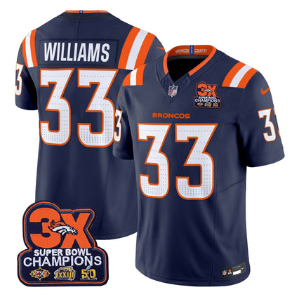 DEN 3-Time Champions Patch Vapor Limited Jersey V2 - Stitched