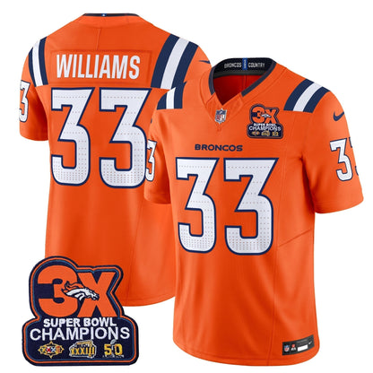 DEN 3-Time Champions Patch Vapor Limited Jersey V2 - Stitched