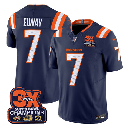 DEN 3-Time Champions Patch Vapor Limited Jersey V2 - Stitched