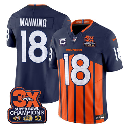 DEN 3-Time Champions Patch Vapor Limited Jersey V2 - Stitched