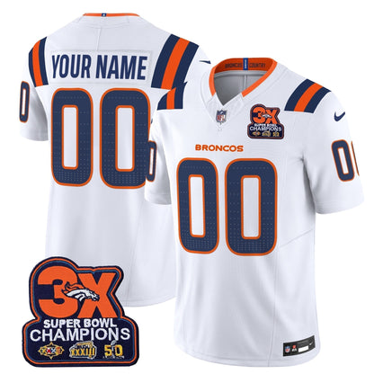 DEN 3-Time Champions Patch Vapor Limited Custom Jersey V2 - Stitched