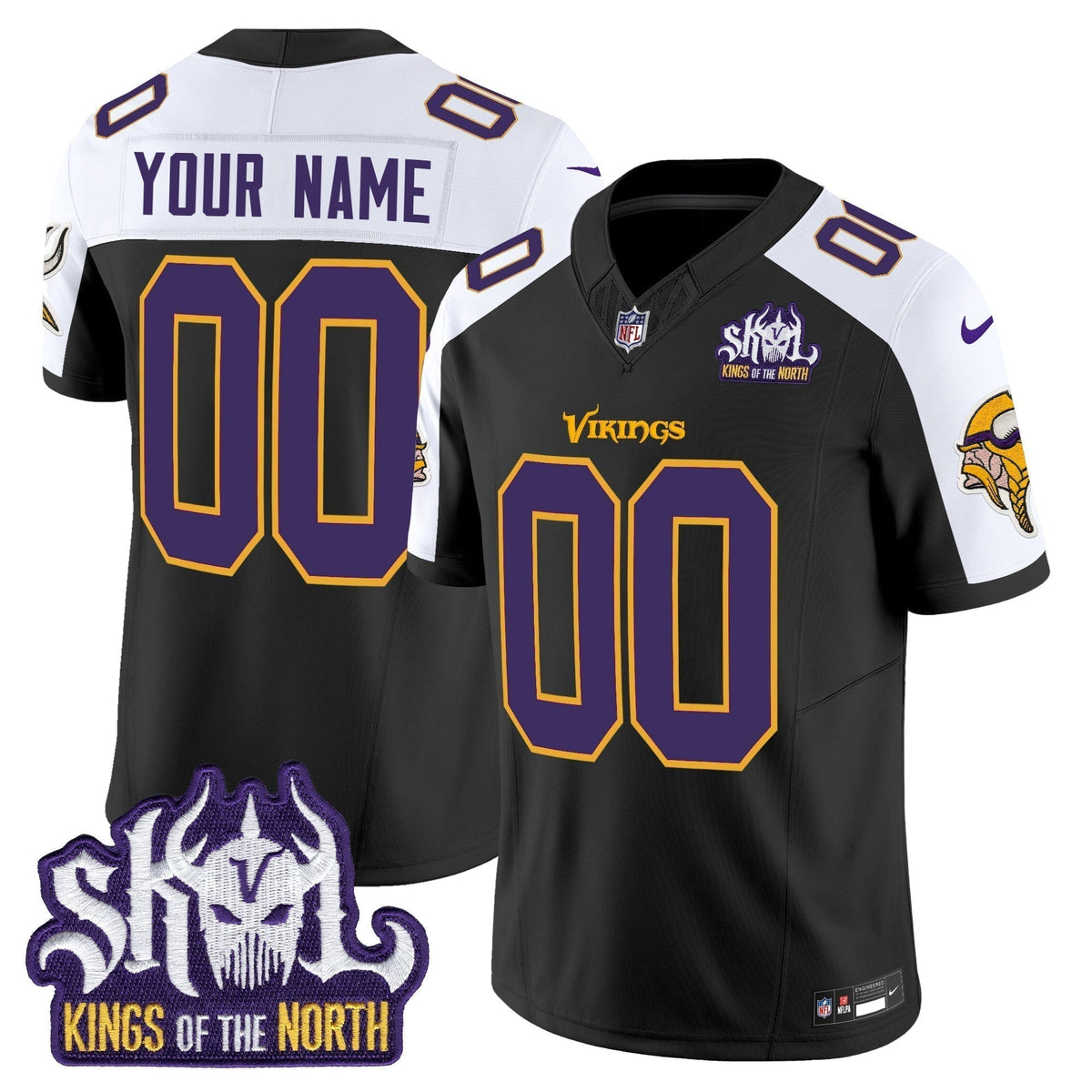 MIN King Of The North Patch Throwback Vapor Limited Custom Jersey V2 - Stitched
