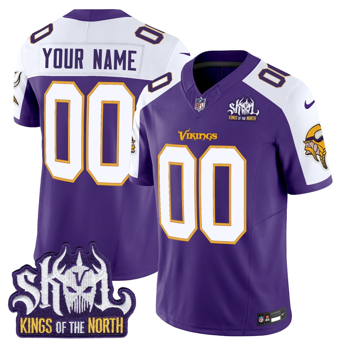 MIN King Of The North Patch Throwback Vapor Limited Custom Jersey V2 - Stitched