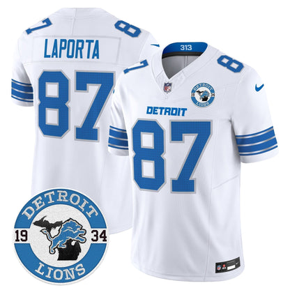 Men's Detroit Lions 2024 Vapor Limited Jersey - Est. 1934 Patch - All Stitched