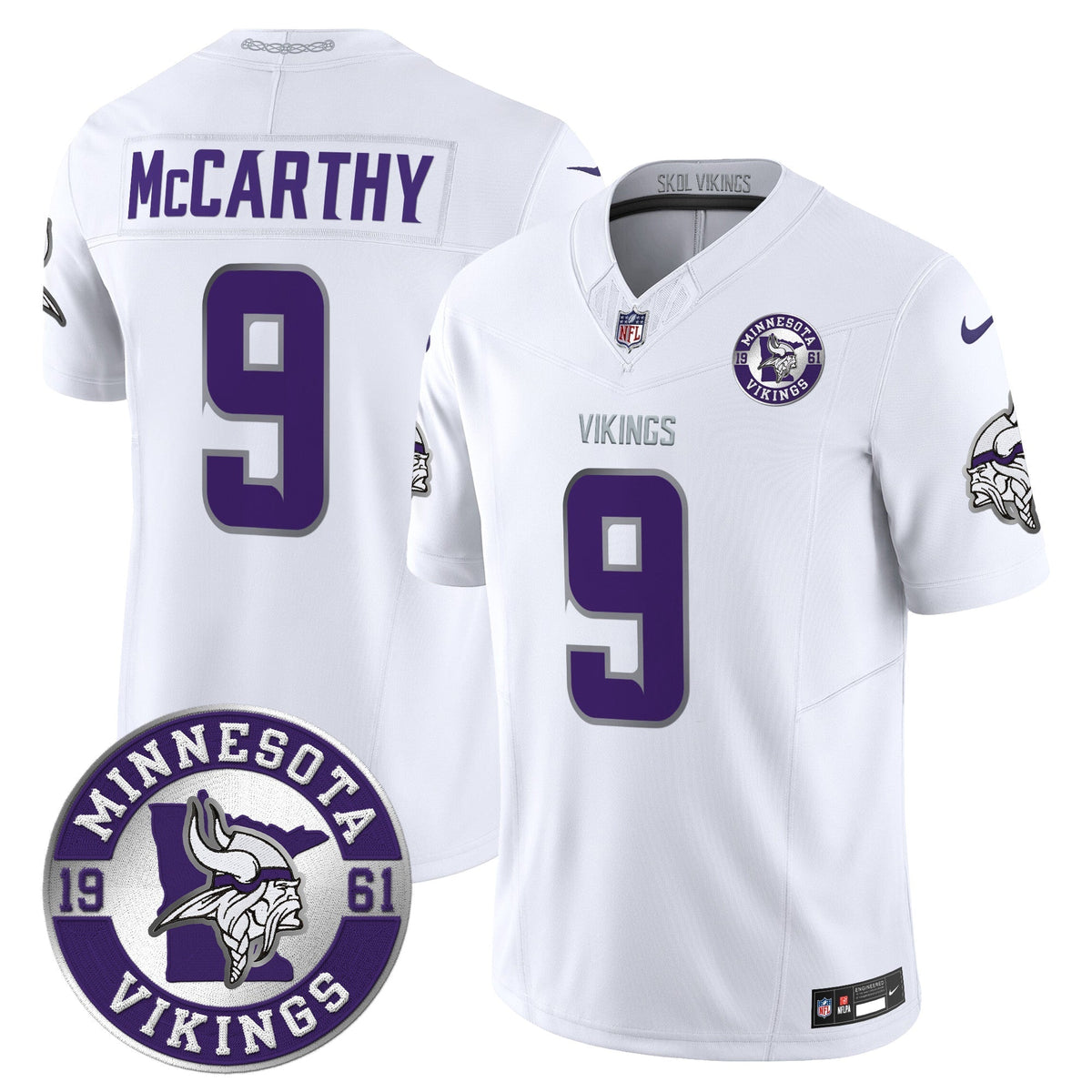 Men's Minnesota Vikings 2024 Vapor Limited Jersey - Est. 1961 Patch - All Stitched