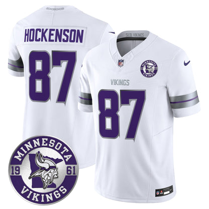 Men's Minnesota Vikings 2024 Vapor Limited Jersey - Est. 1961 Patch - All Stitched