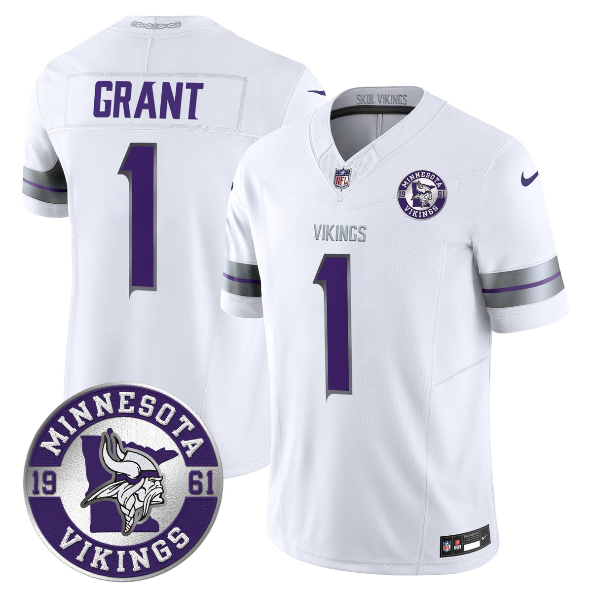 Men's Minnesota Vikings 2024 Vapor Limited Jersey - Est. 1961 Patch - All Stitched