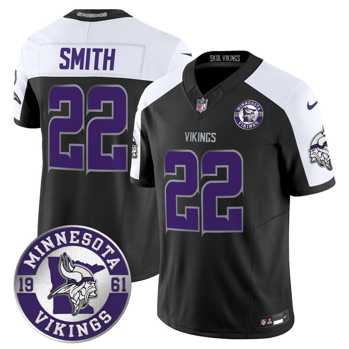 Men's Minnesota Vikings 2024 Vapor Limited Jersey - Est. 1961 Patch - All Stitched