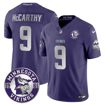 Men's Minnesota Vikings 2024 Vapor Limited Jersey - Est. 1961 Patch - All Stitched