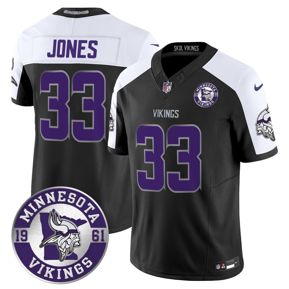 Men's Minnesota Vikings 2024 Vapor Limited Jersey - Est. 1961 Patch - All Stitched