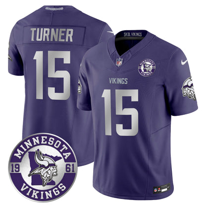 Men's Minnesota Vikings 2024 Vapor Limited Jersey - Est. 1961 Patch - All Stitched