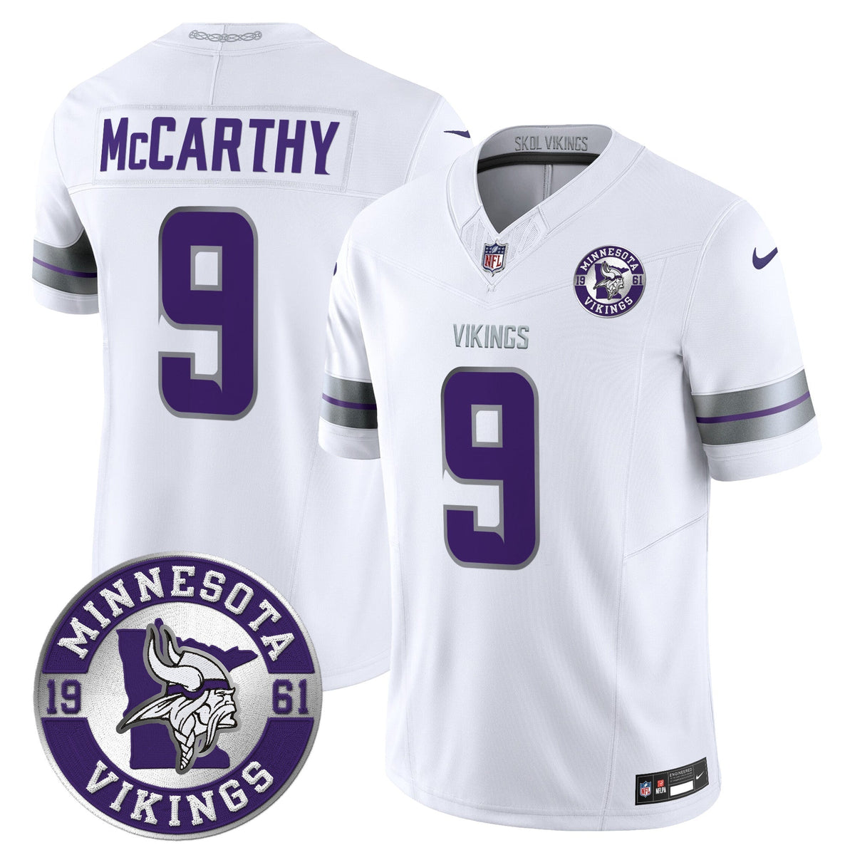 Men's Minnesota Vikings 2024 Vapor Limited Jersey - Est. 1961 Patch - All Stitched