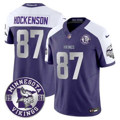 Men's Minnesota Vikings 2024 Vapor Limited Jersey - Est. 1961 Patch - All Stitched