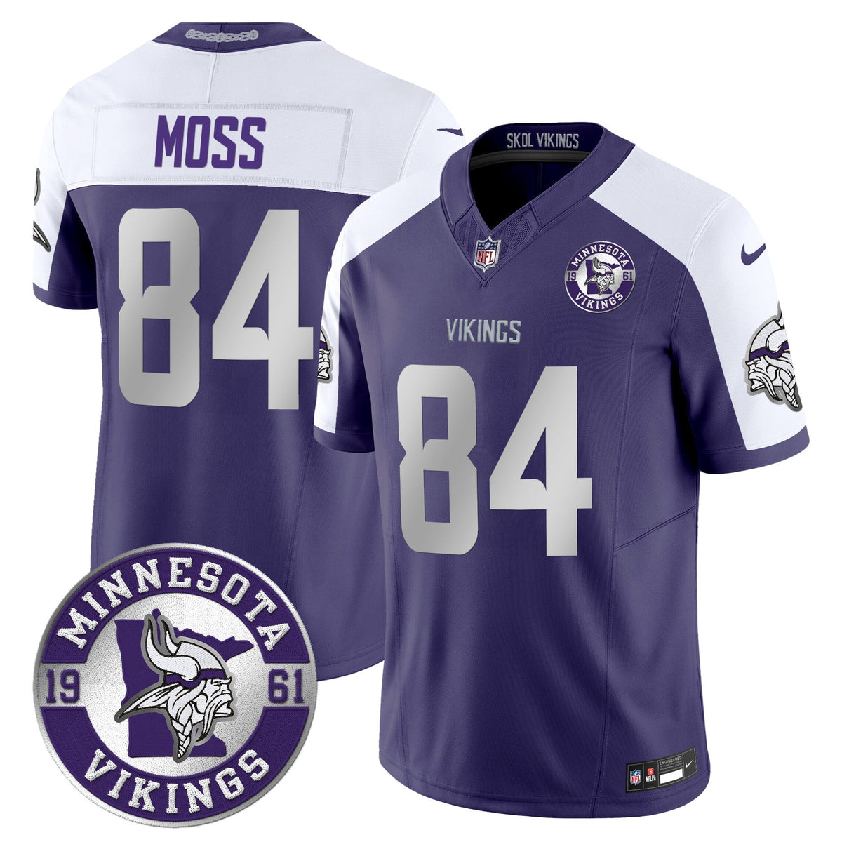 Men's Minnesota Vikings 2024 Vapor Limited Jersey - Est. 1961 Patch - All Stitched