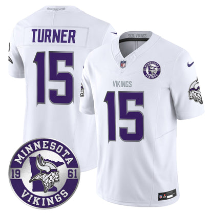 Men's Minnesota Vikings 2024 Vapor Limited Jersey - Est. 1961 Patch - All Stitched