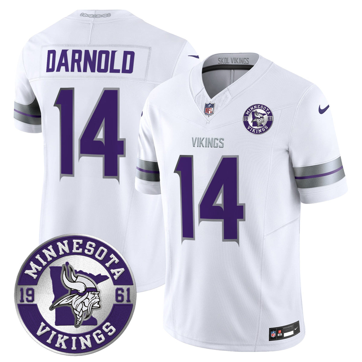 Men's Minnesota Vikings 2024 Vapor Limited Jersey - Est. 1961 Patch - All Stitched