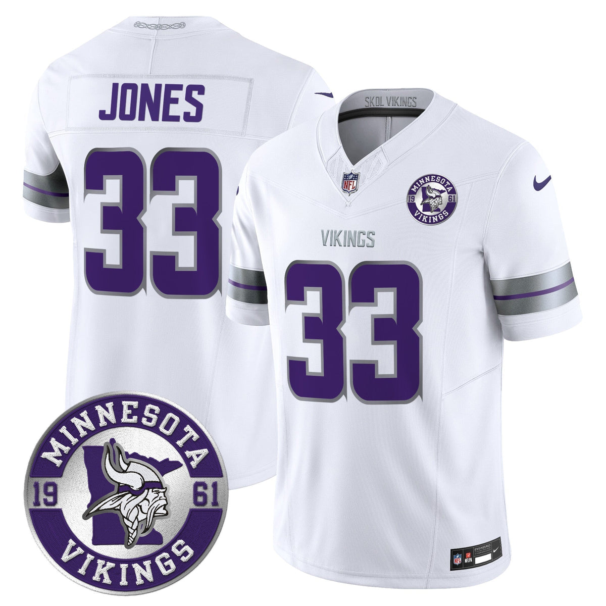 Men's Minnesota Vikings 2024 Vapor Limited Jersey - Est. 1961 Patch - All Stitched