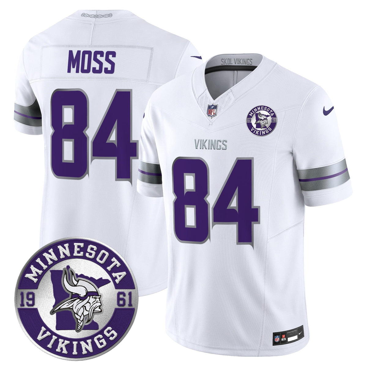 Men's Minnesota Vikings 2024 Vapor Limited Jersey - Est. 1961 Patch - All Stitched