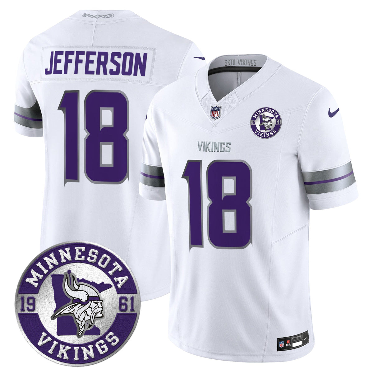 Men's Minnesota Vikings 2024 Vapor Limited Jersey - Est. 1961 Patch - All Stitched
