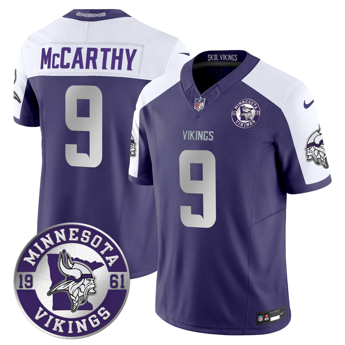 Men's Minnesota Vikings 2024 Vapor Limited Jersey - Est. 1961 Patch - All Stitched