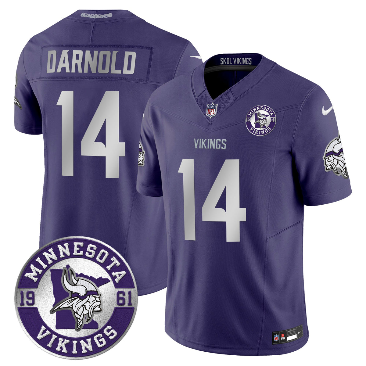 Men's Minnesota Vikings 2024 Vapor Limited Jersey - Est. 1961 Patch - All Stitched