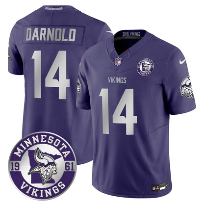 Men's Minnesota Vikings 2024 Vapor Limited Jersey - Est. 1961 Patch - All Stitched