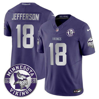Men's Minnesota Vikings 2024 Vapor Limited Jersey - Est. 1961 Patch - All Stitched