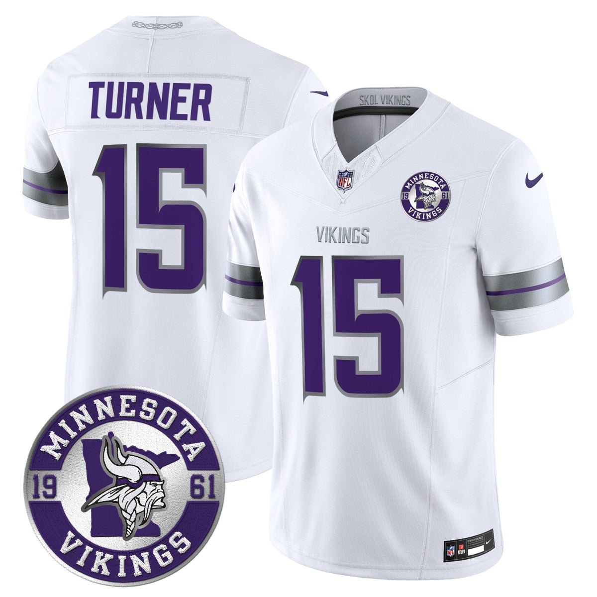 Men's Minnesota Vikings 2024 Vapor Limited Jersey - Est. 1961 Patch - All Stitched
