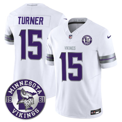 Men's Minnesota Vikings 2024 Vapor Limited Jersey - Est. 1961 Patch - All Stitched