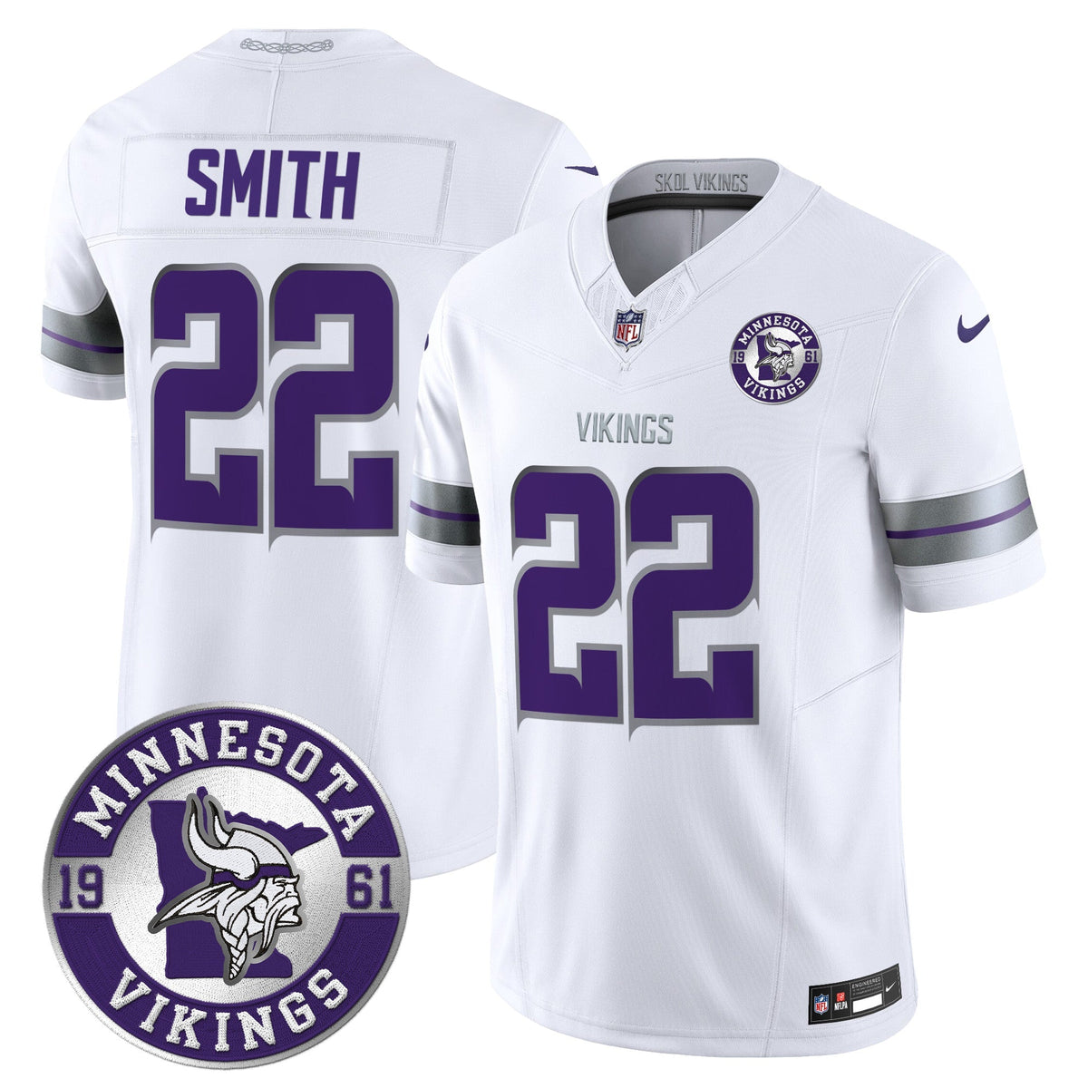 Men's Minnesota Vikings 2024 Vapor Limited Jersey - Est. 1961 Patch - All Stitched