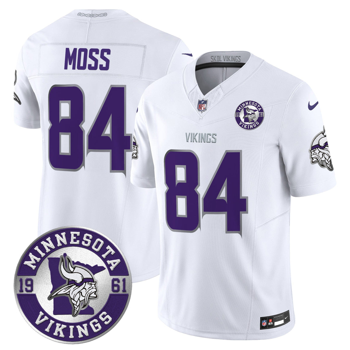 Men's Minnesota Vikings 2024 Vapor Limited Jersey - Est. 1961 Patch - All Stitched