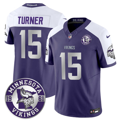 Men's Minnesota Vikings 2024 Vapor Limited Jersey - Est. 1961 Patch - All Stitched