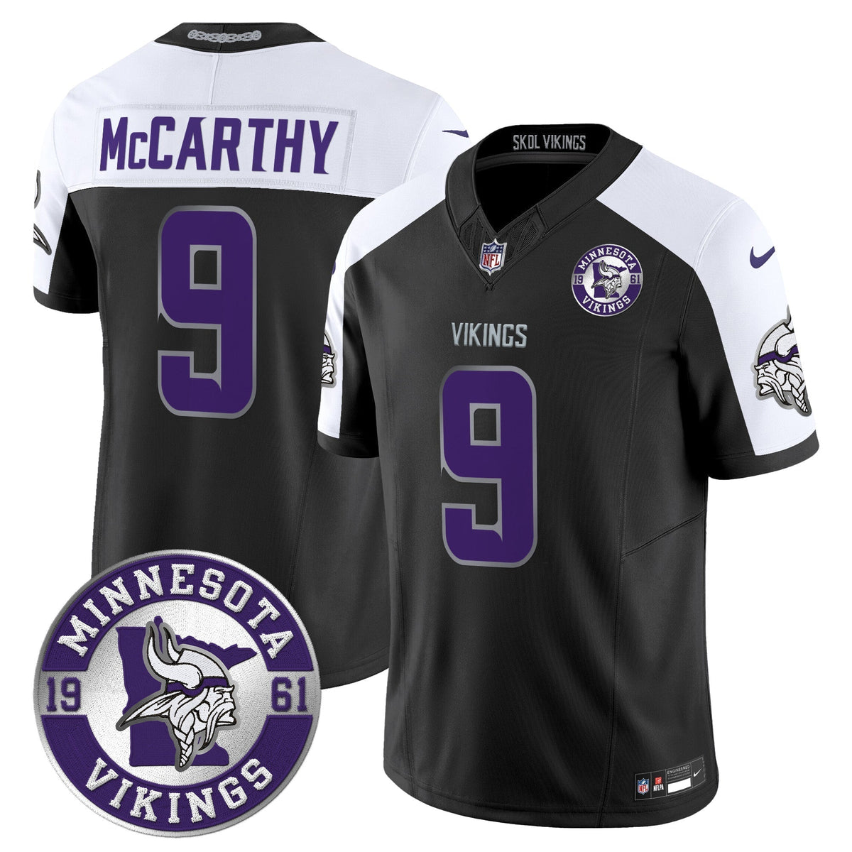 Men's Minnesota Vikings 2024 Vapor Limited Jersey - Est. 1961 Patch - All Stitched