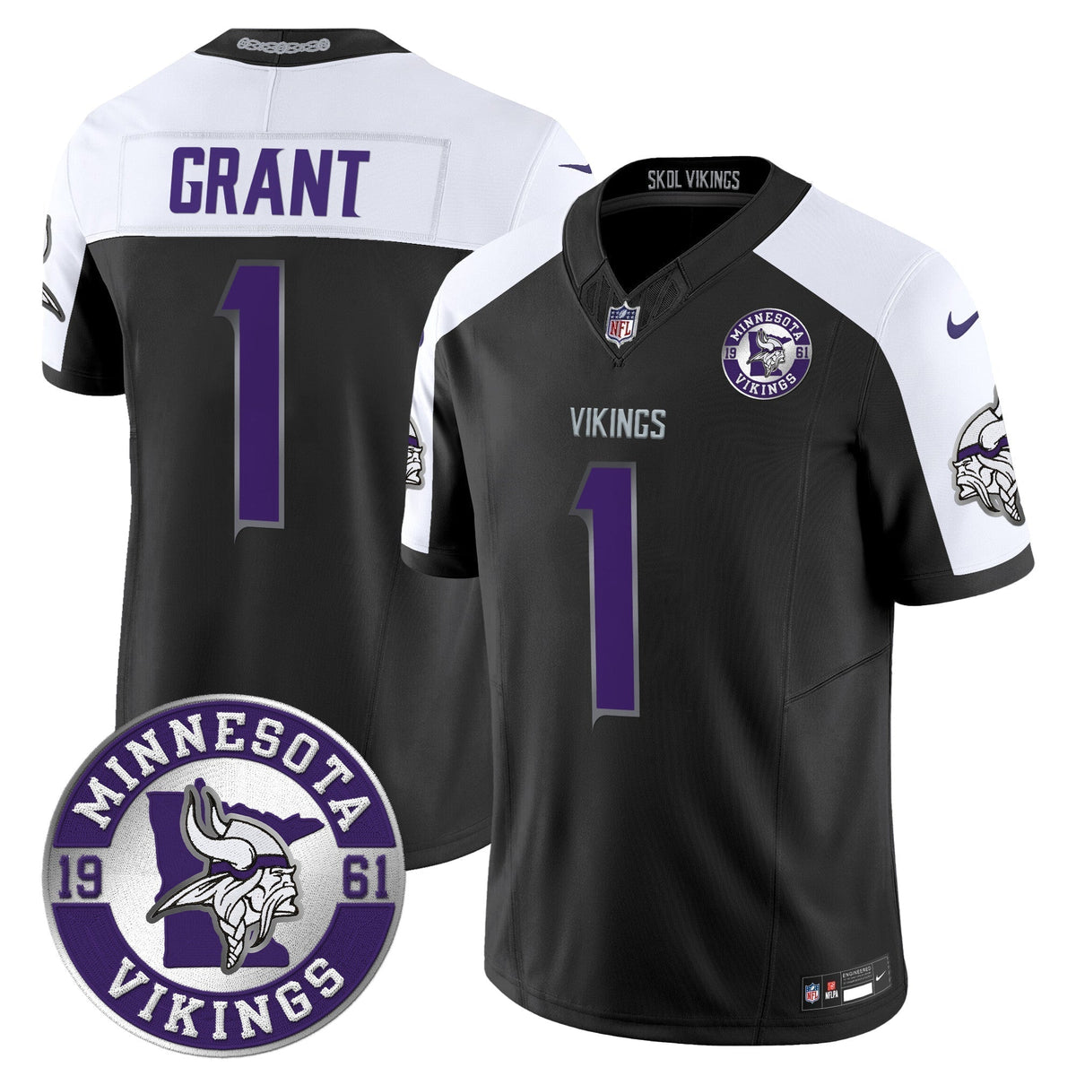 Men's Minnesota Vikings 2024 Vapor Limited Jersey - Est. 1961 Patch - All Stitched