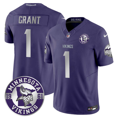 Men's Minnesota Vikings 2024 Vapor Limited Jersey - Est. 1961 Patch - All Stitched