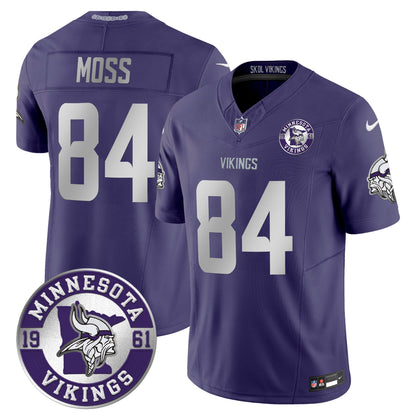 Men's Minnesota Vikings 2024 Vapor Limited Jersey - Est. 1961 Patch - All Stitched
